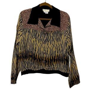 CACHE Vintage Animal Print Lightweight Jacket L